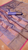 Lavender Intricate Geometric Floral Jacquard Kanchi Soft Silk Saree