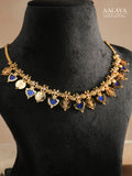 Aalaya Sapphire Coin Charm Necklace