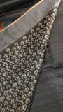 Black & Grey Floral Kantha Matka Tussar Silk Saree