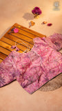 Pink Floral Embroidered Organza Blouse