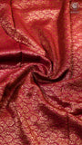 Yellow & Magenta Pure Crepe Chiffon Banarasi Silk Saree