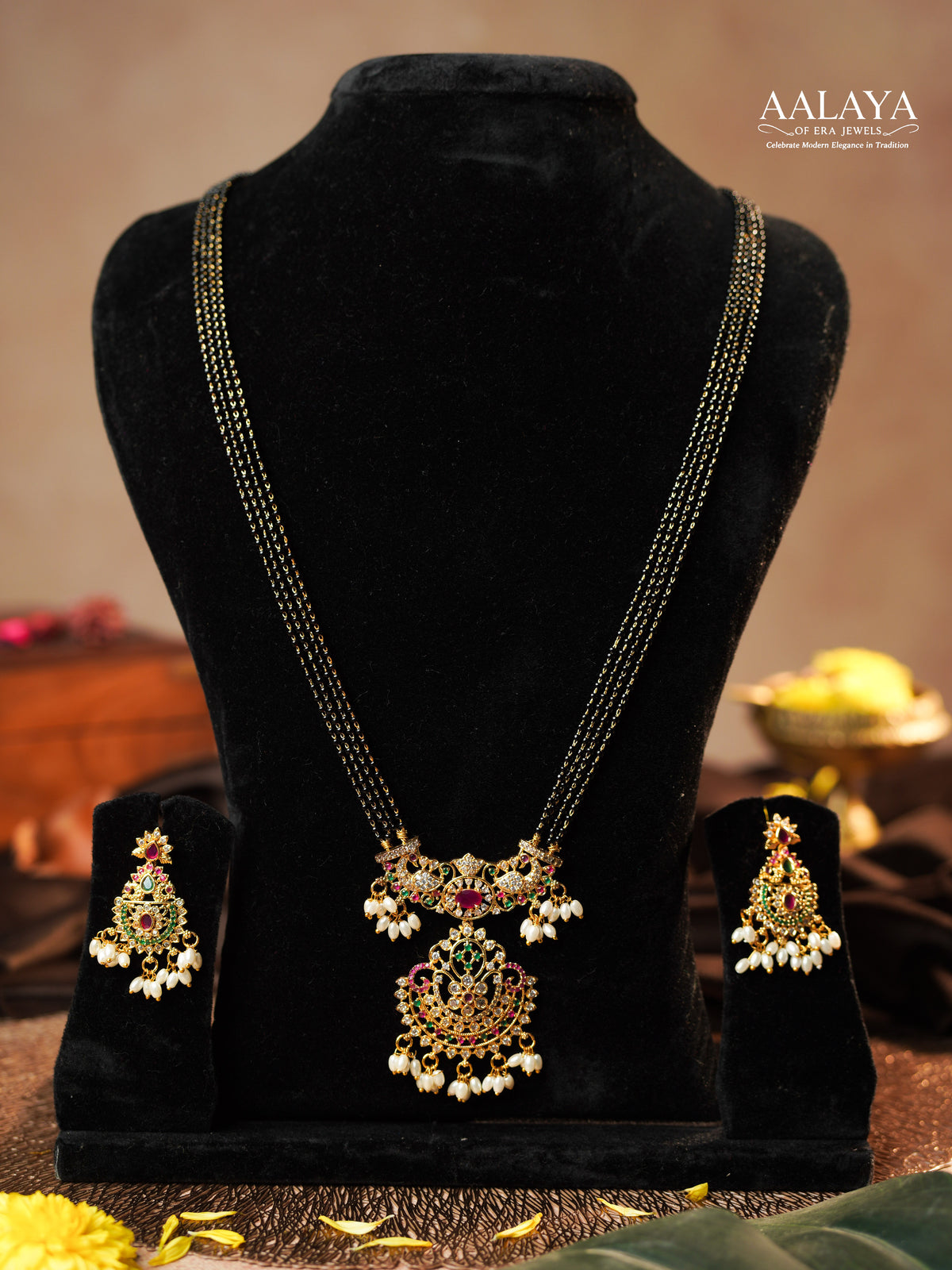 Aalaya Temple Elegance Multistrand Necklace Set