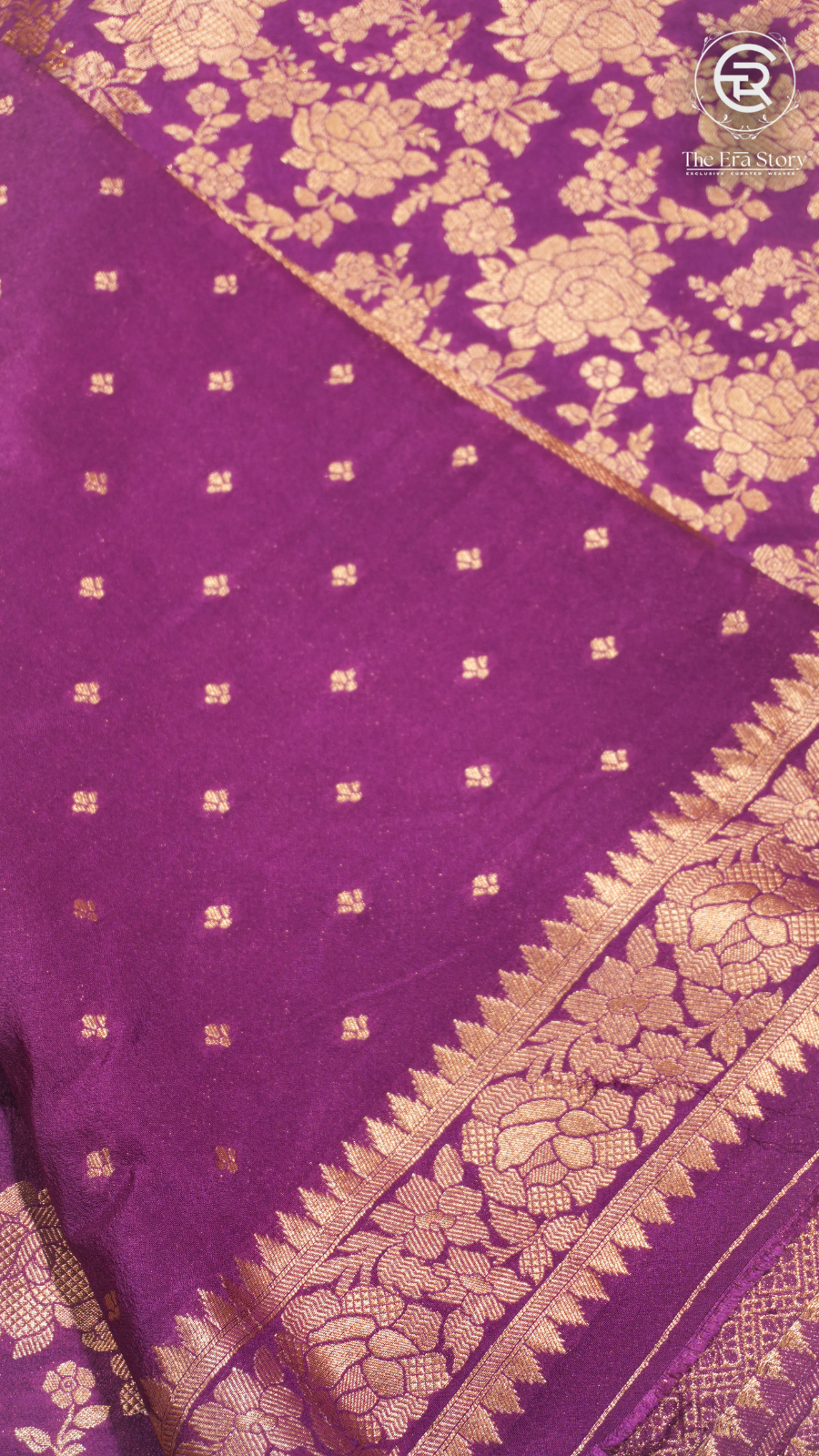 Purple Khadi Georgette Banarasi Saree