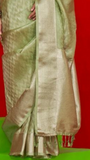 Green Pure Viscose Zari Tissue Silk Saree