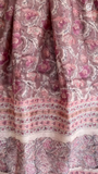 Dusty Rose Floral Handblocked Pure Maheshwari Cotton Sarees