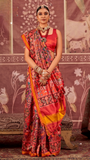 Red Elephant Patola Crepe Banarasi