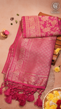 Pink Khadi Georgette Banarasi Saree
