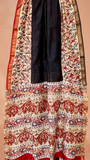 Black and Beige Floral Handblocked Pure Maheshwari Cotton Sarees