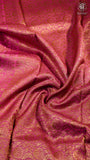 Black & Bright Pink Pure Crepe Chiffon Banarasi Silk Saree