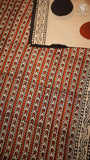 Beige Contemporary Polka Handblocked Pure Mul Cotton Saree