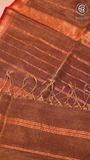Copper Brown and Red Handloom Pure Maheshwari Silk Saree