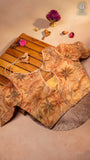Golden Beige Floral Embroidered Organza Blouse