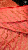 Black & Peach Pure Crepe Chiffon Banarasi Silk Saree