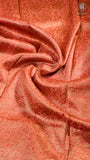 Black & Peach Pure Crepe Chiffon Banarasi Silk Saree