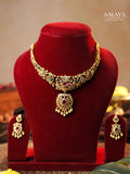 Aalaya Ruby Emerald Heritage Choker Set