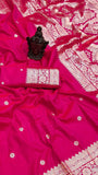 Ruby Pink Banarasi Soft Silk Sarees