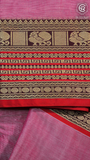 Pink & Red Elephant Peacock Handloom Narayanpet Cotton Saree