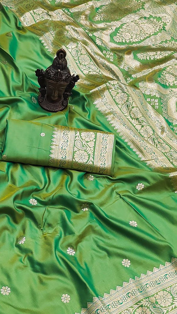 Forest Green Banarasi Soft Silk Sarees