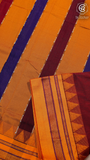 Maroon & Yellow Handloom Narayanpet Silk Cotton Saree