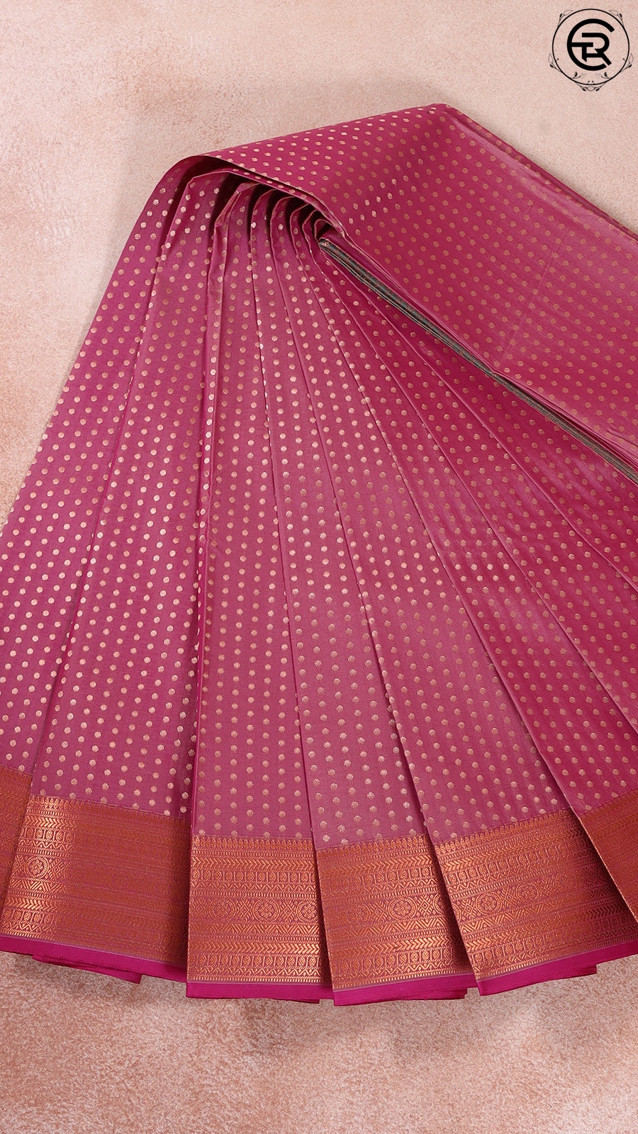 Onion Pink and Green Kanchipuram Silk Saree