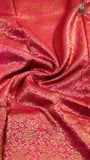 Mint Green & Pink Pure Crepe Chiffon Banarasi Silk Saree