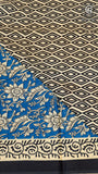 Blue & Black Floral Handblocked Pure Cotton Sarees