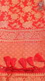 Red Khadi Georgette Banarasi Saree
