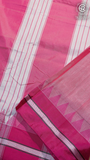 Pink & Silver  Handloom Narayanpet Silk Cotton Saree
