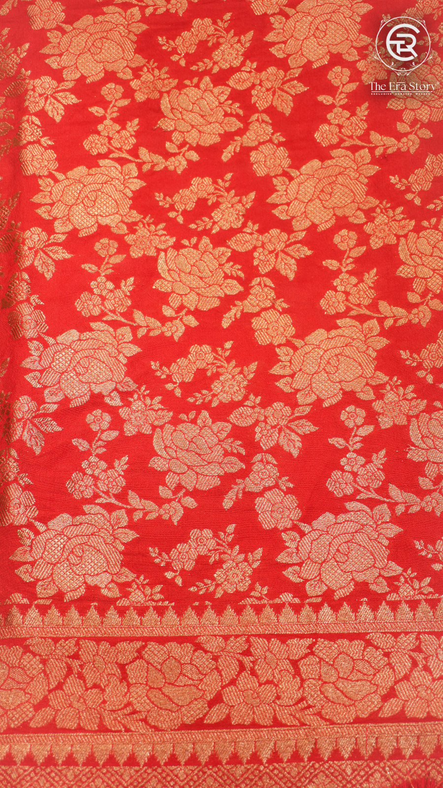 Red Khadi Georgette Banarasi Saree