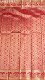 Red, Orange and Pink Bridal Silk Gold Zari Woven Floral Heavy Design Multi Shade Kanchipuram Saree