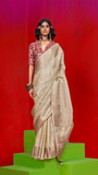 Gold Pure Viscose Zari Tissue Silk Saree