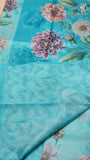 Blue & Multi Color Floral Kota Doria Saree
