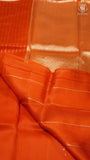 Orange & Gold Pure Kora Organza Banarasi Silk Saree