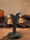 Aalaya Emerald Radiance Kundan Jhumka Earrings
