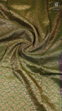 Royal Blue & Green Pure Crepe Chiffon Banarasi Silk Saree