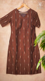 Brown Raw Silk Ready-to-Wear Kurti
