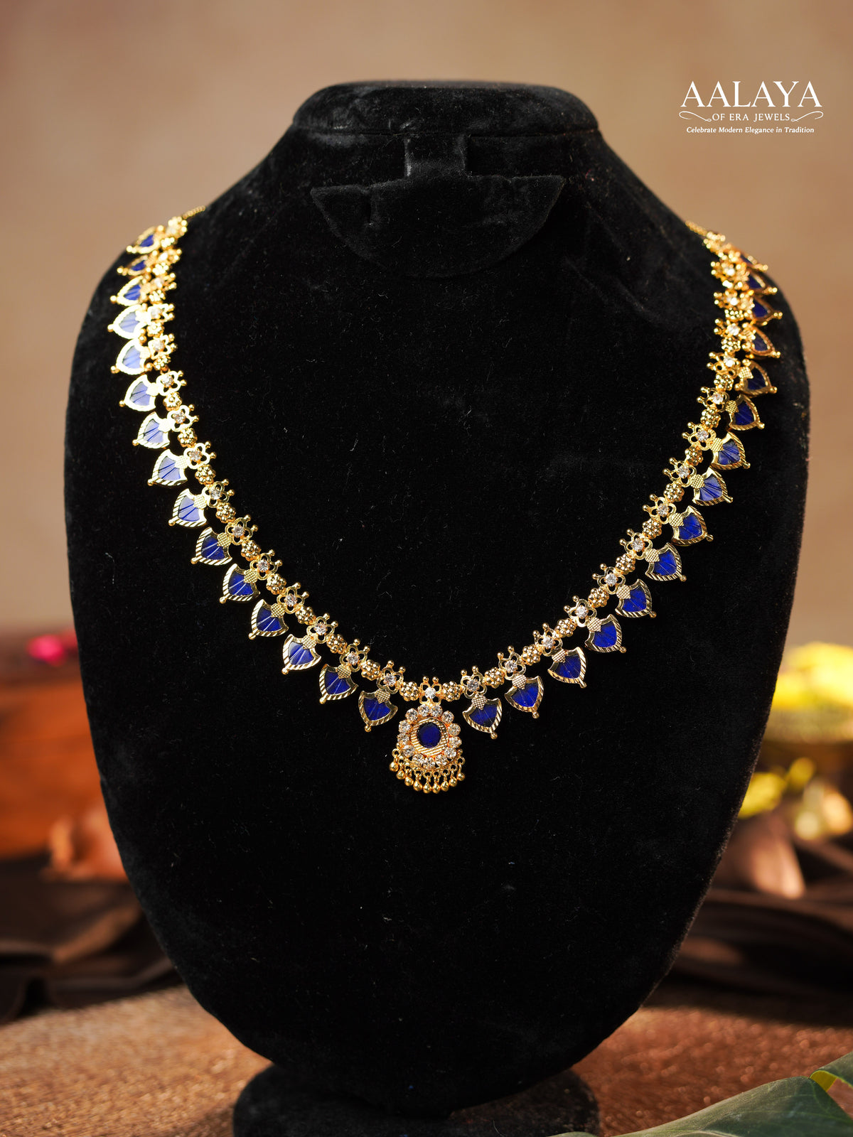 Aalaya Neelambari Sapphire Drop Necklace