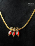 Aalaya Ruby Trident Pendant Necklace