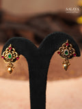 Aalaya Antique Ruby Emerald Gold Beaded Heritage Necklace