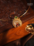 Aalaya Maragatha Vritta Round Hasli Necklace Set