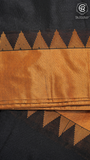 Black & Orange Handloom Narayanpet Silk Cotton Saree