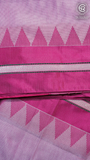 Lavender Pink and Silver Handloom Narayanpet Silk Cotton Saree