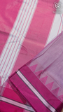 Lavender Pink and Silver Handloom Narayanpet Silk Cotton Saree