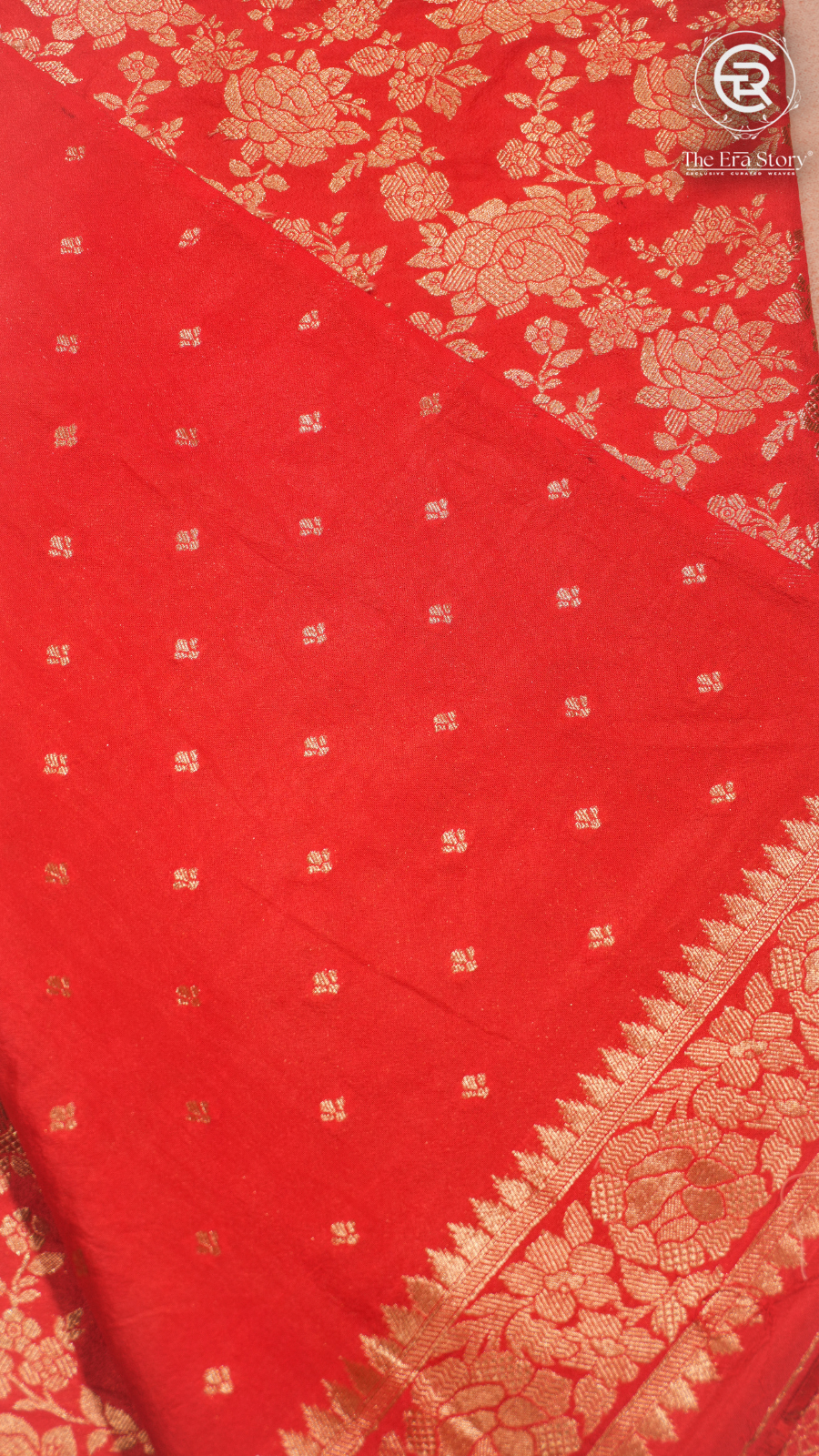 Red Khadi Georgette Banarasi Saree