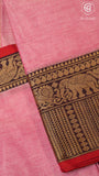 Pink Elephant & Peacock Border Handloom Narayanpet Cotton Saree