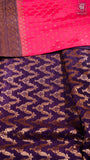 Pink & Purple Pink Pure Crepe Chiffon Banarasi Silk Saree