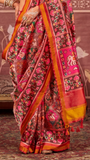 Red & Pink Elephant Patola Crepe Banarasi