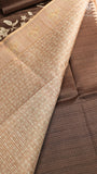 Brown & Beige Floral Kantha Matka Tussar Silk Saree