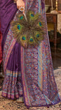Purple Contemporary Banarasi Crepe Silk Saree