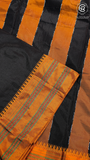 Black & Yellow Handloom Narayanpet Silk Cotton Saree